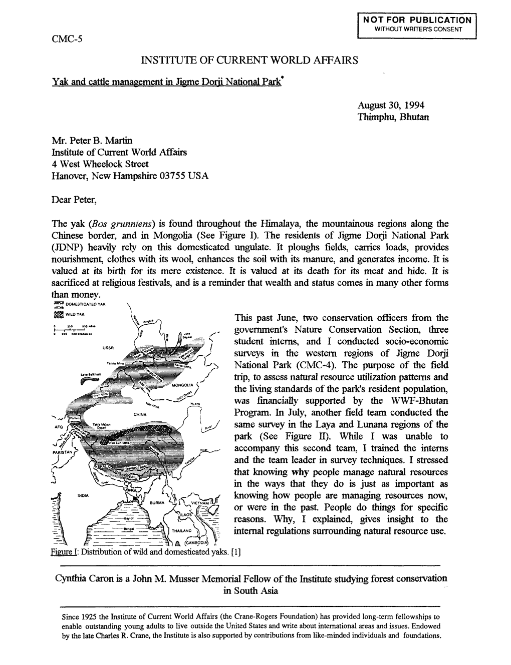 Yak and Cattle Management in Jigme Dorji National Park