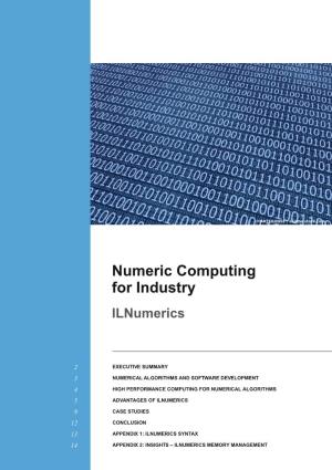 Numeric Computing for Industry Ilnumerics