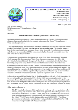 DPI Water Licence Application (30SL0667327) (Apr16)