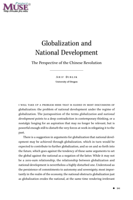 Globalization and National Development