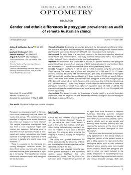 Gender and Ethnic Differences in Pterygium Prevalence: an Audit of Remote Australian Clinics
