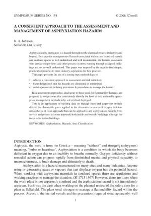 53. a Consistent Approach to the Assessment and Management of Asphyxiation Hazards K. A. Johnson View Document
