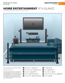 HOME ENTERTAINMENT at a GLANCE the Entertainment Center of Your World