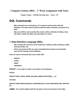 SQL Commands