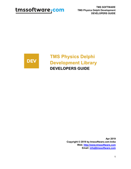 TMS Physics Delphi Development Library