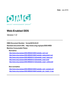 Web-Enabled DDS Version 1.0