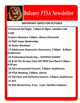 Dulaney PTSA Newsletter