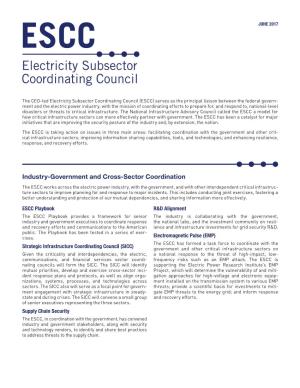 Electricity Subsector Coordinating Council Initiatives