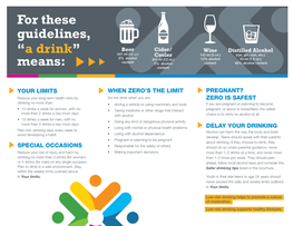 Canada's Low-Risk Alcohol Drinking Guidelines [Brochure]