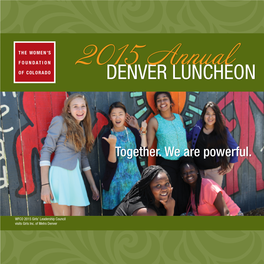 2015 Annual Denver Luncheon, Inspiring Women and Girls Across Colorado