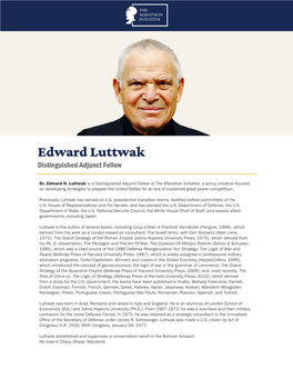 Edward Luttwak Distinguished Adjunct Fellow