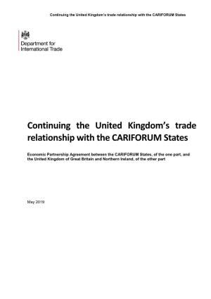 Continuing the United Kingdom's Trade Relationship with The