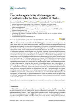 Hints at the Applicability of Microalgae and Cyanobacteria for the Biodegradation of Plastics