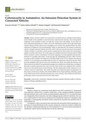 An Intrusion Detection System in Connected Vehicles