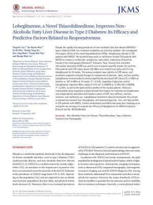 Alcoholic Fatty Liver Disease in Type 2 Diabetes: Its Efficacy and Predictive Factors Related to Responsiveness