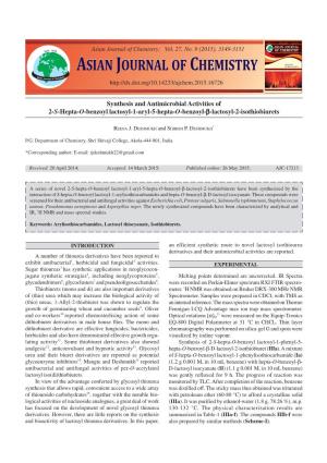 Asian Journal of Chemistry Asian Journal of Chemistry