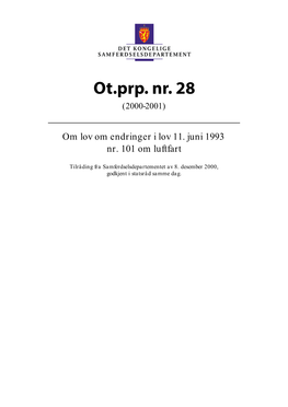 Ot.Prp. Nr. 28 (2000-2001)