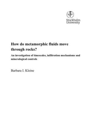 How Do Metamorphic Fluids Move Through Rocks? an Investigation of Timescales, Infiltration Mechanisms and Mineralogical Controls