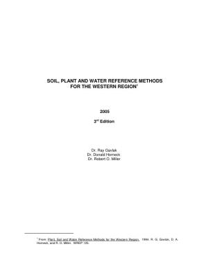 Soil, Plant and Water Reference Methods for the Western Region1
