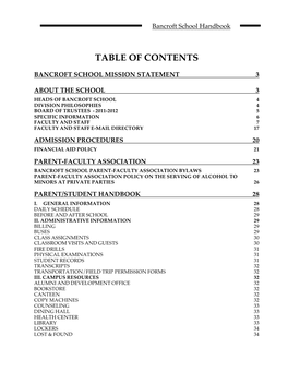 Table of Contents