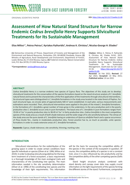 Assessment of How Natural Stand Structure for Narrow Endemic Cedrus Brevifolia Henry Supports Silvicultural Treatments for Its Sustainable Management