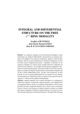 Integral and Differential Structure on the Free C∞-Ring Modality