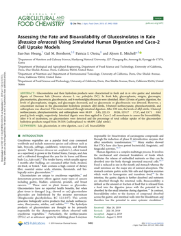 Assessing the Fate and Bioavailability of Glucosinolates in Kale