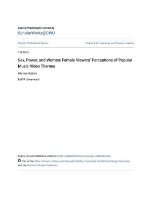 Sex, Power, and Women: Female Viewers' Perceptions of Popular