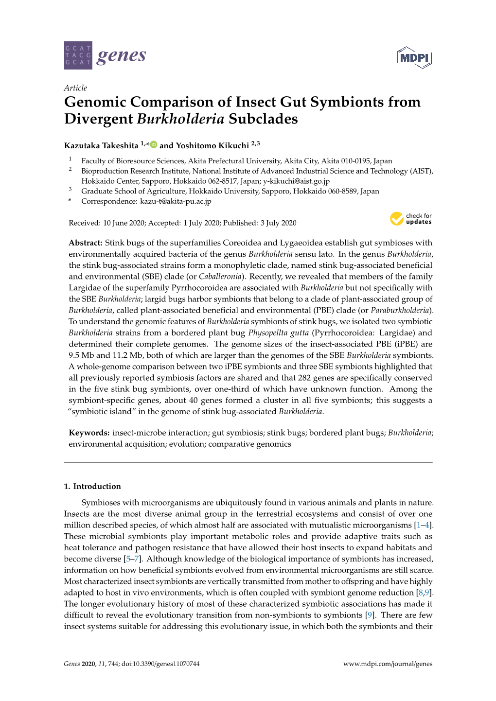 Genomic Comparison of Insect Gut Symbionts from Divergent Burkholderia Subclades