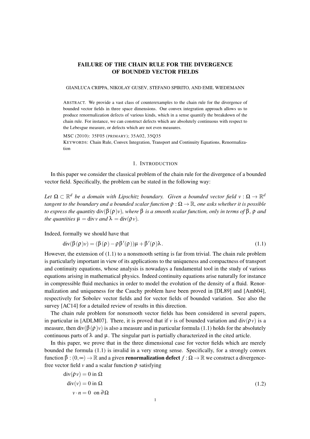 Failure of the Chain Rule for the Divergence of Bounded Vector Fields