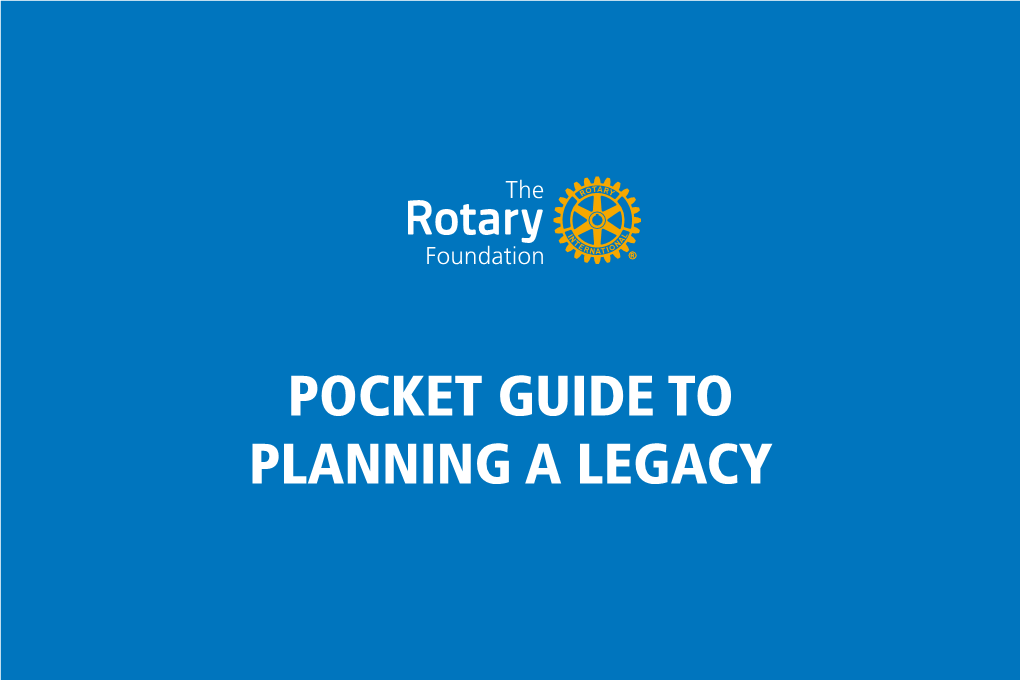 Pocket Guide to Planning a Legacy Contents
