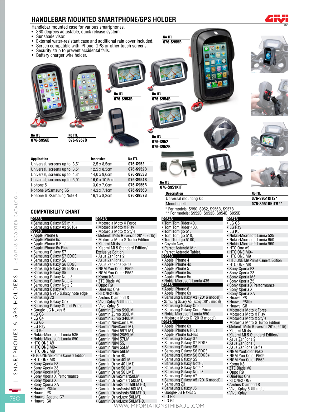 HANDLEBAR MOUNTED SMARTPHONE/GPS HOLDER 8524 Handlebar Mounted Case for Various Smartphones