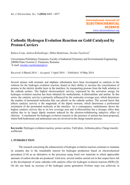 Cathodic Hydrogen Evolution Reaction on Gold Catalyzed by Proton-Carriers