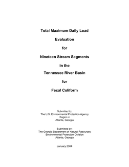 Fecal Coliform TMDL Report