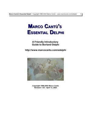 Essential Delphi – Copyright 1996-2002 Marco Cantù – 1