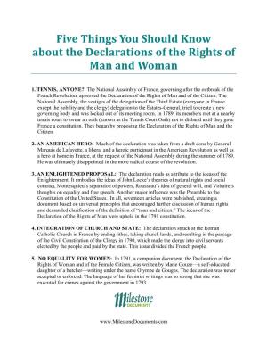 Five Things You Should Know About the Declarations of the Rights of Man and Woman