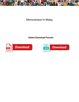 Memorandum in Malay