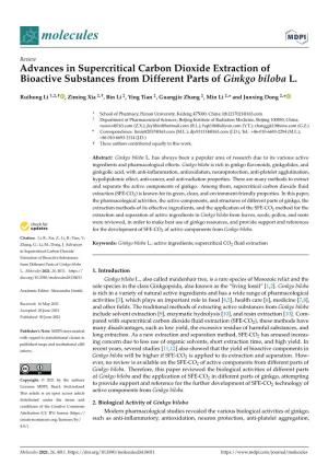 Advances in Supercritical Carbon Dioxide Extraction of Bioactive Substances from Different Parts of Ginkgo Biloba L