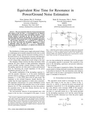 Equivalent Rise Time for Resonance in Power/Ground Noise Estimation