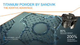 Titanium Powder by Sandvik the Additive Advantage