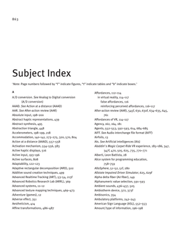 Subject Index