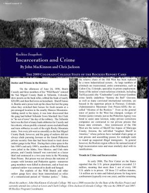 Incarceration and Crime by John Mackinnon and Chris Jackson