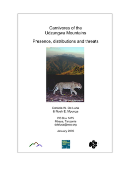 Carnivores of the Udzungwa Mountains Presence, Distributions