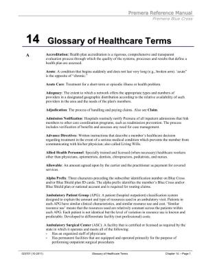 14 Glossary of Healthcare Terms
