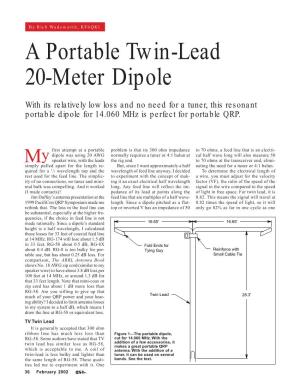 A Portable Twin-Lead 20-Meter Dipole
