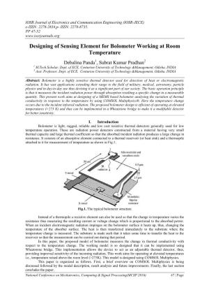 Designing of Sensing Element for Bolometer Working at Room Temperature