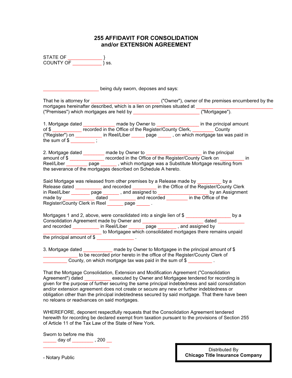 255 Affidavit for Consolidation