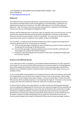 LACC Response to the Charging Framework for the Heathrow Spur
