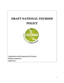 Draft National Tourism Policy