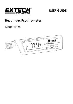USER GUIDE Heat Index Psychrometer
